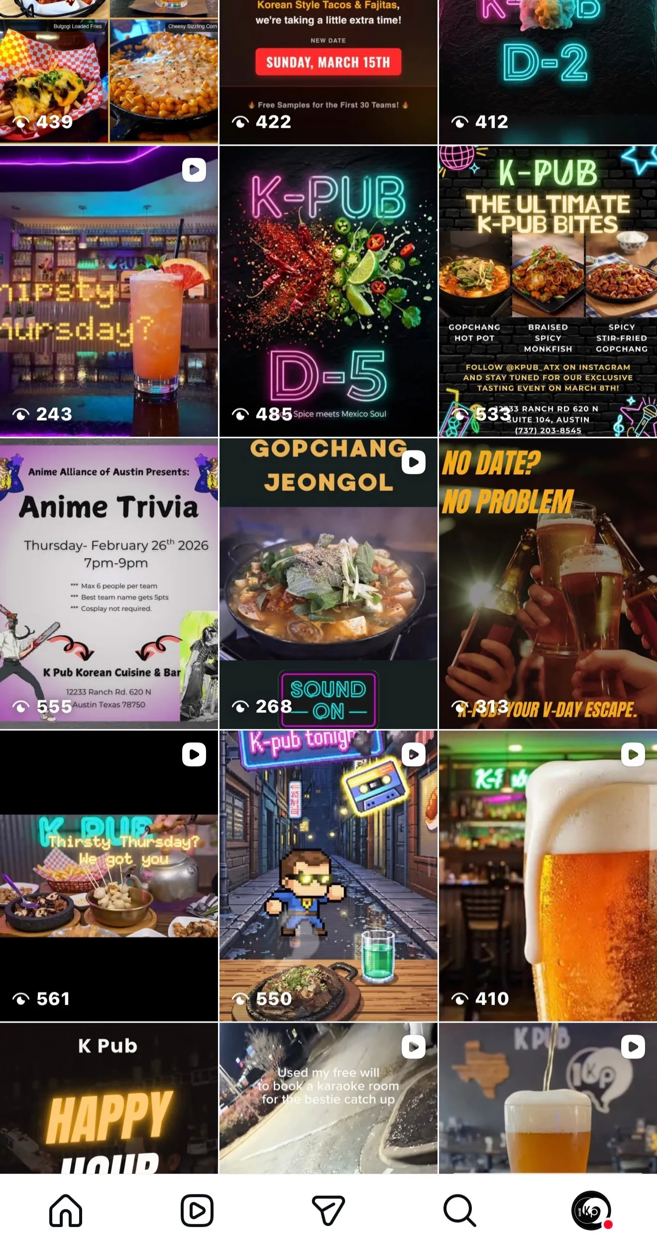 K-Pub social media content by Bonbon Dino